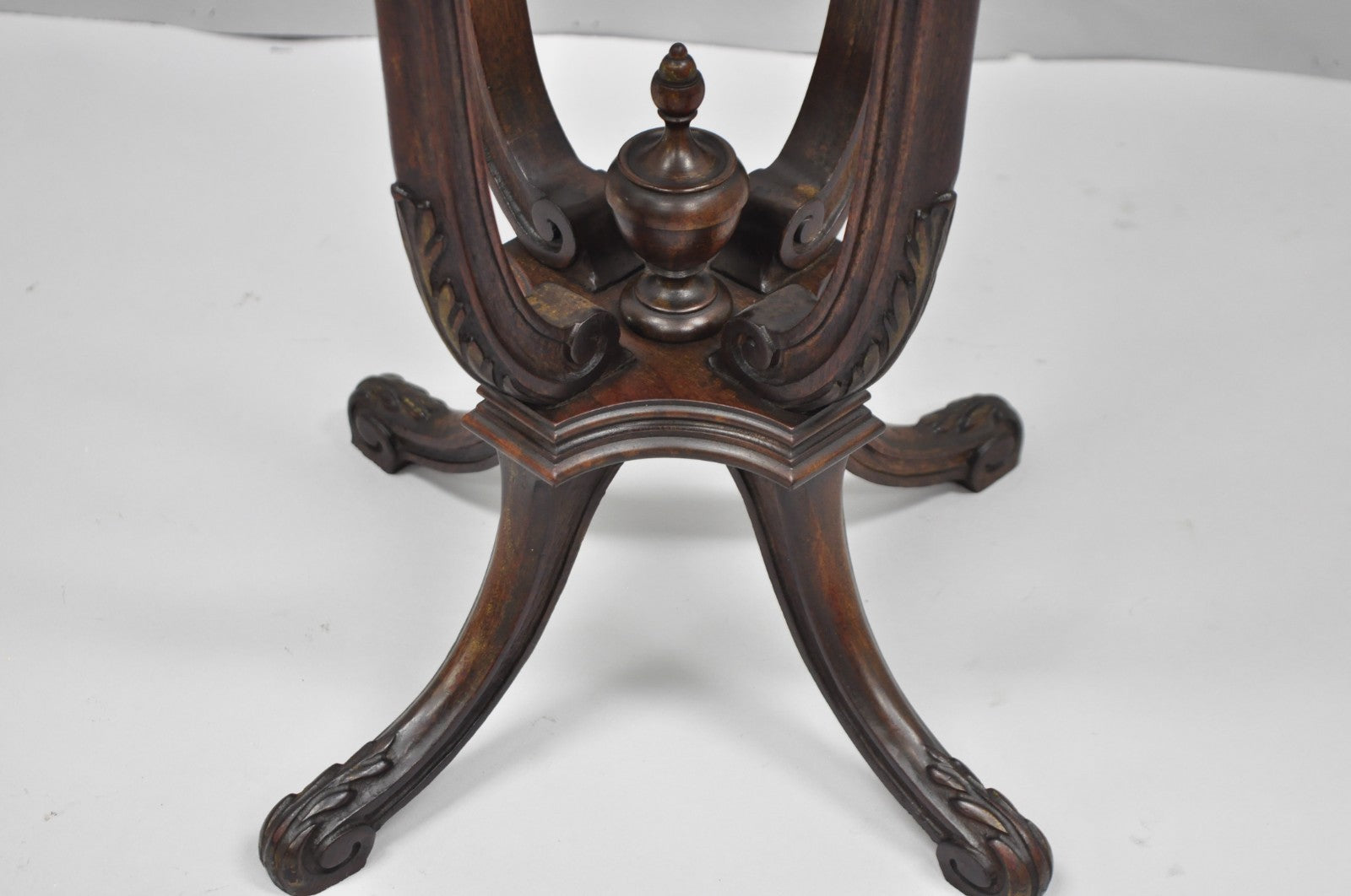 Antique French Louis XV Style Burl Walnut Small Pedestal Base Accent Side Table