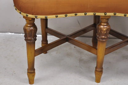 Antique Joerns Bros French Provincial Kidney Bean 6 Leg Vanity Bench Stool