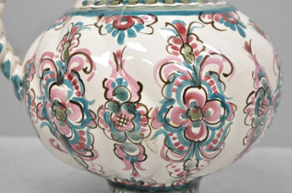 Vintage Keck Keramik Hand Painted Ceramic Pottery German Stein Wine Pitcher