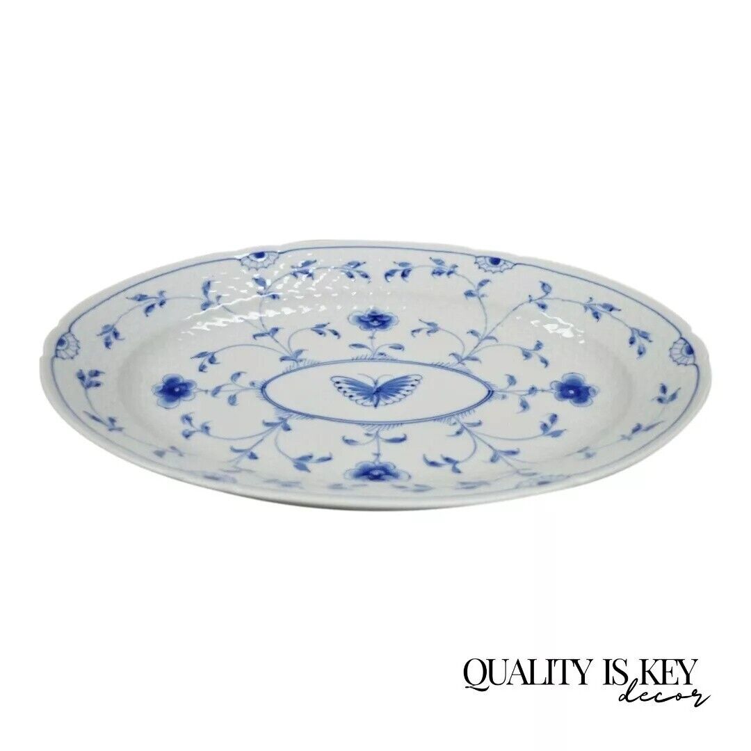 Oval Platter 16 Bing and Grondahl B&G Kjøbenhavn Denmark Butterfly Lace Blue