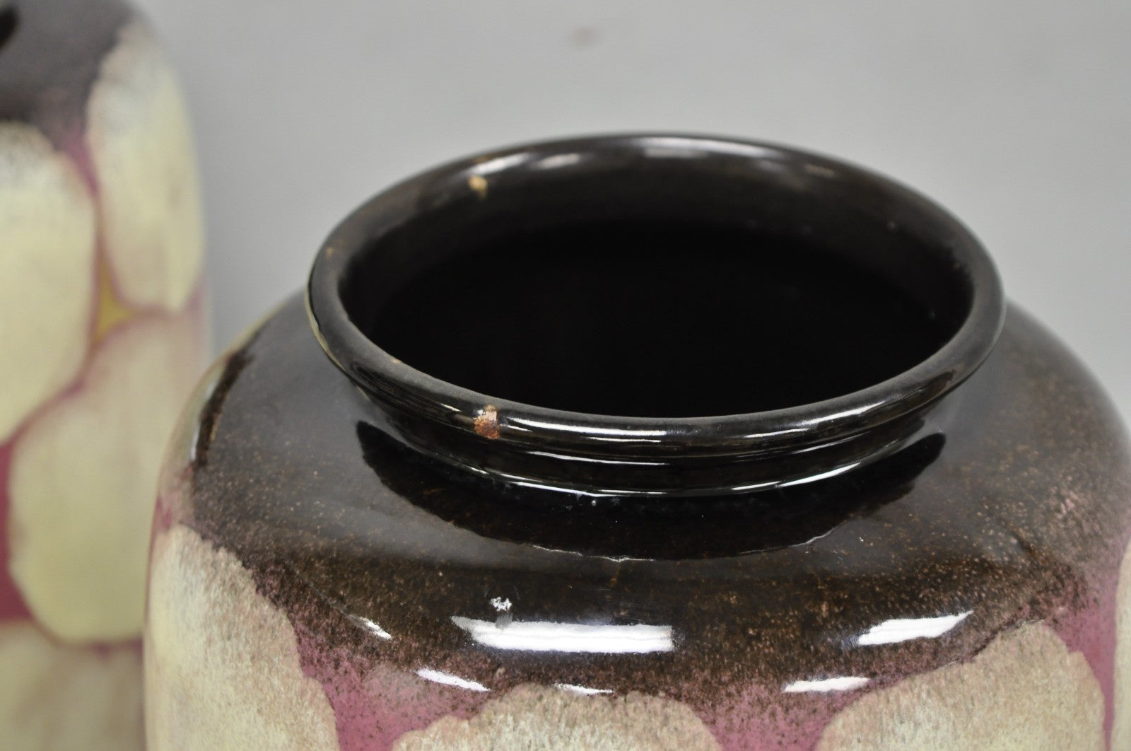 Mid Century Modern Carstens Tönnieshof Tortoise Shell 15" Pottery Vase - a Pair
