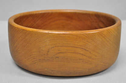 Vintage Mid Century Danish Modern Carved Teak Wood Round Salad Fruit Bowl (B)