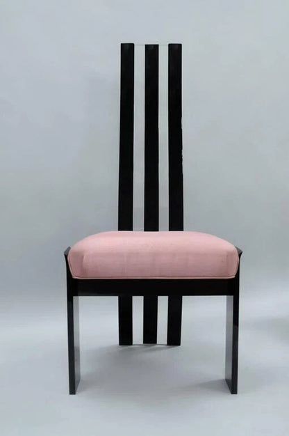 Mid Century Modern Black Lucite Sculptural Dining Chairs by Hill Mfg - Set of 6