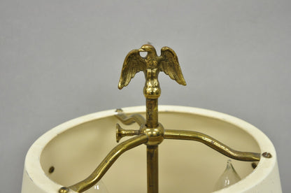 Vintage French Empire Federal Style Small Brass Bouillotte Tole Desk Table Lamp