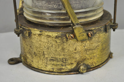 Antique WT George & Co English Copper Maritime Ship Lantern Converted Table Lamp