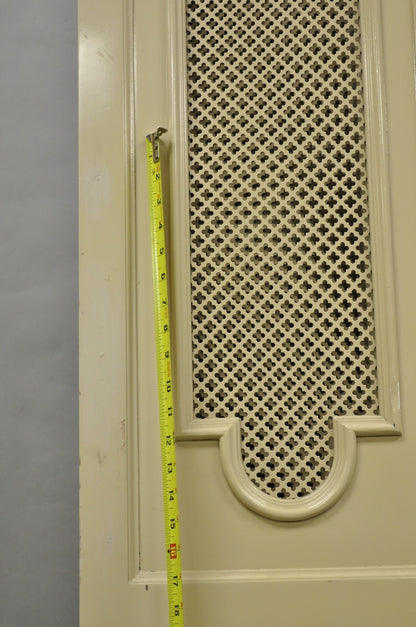 Vintage Lrg Hollywood Regency 92" Tall 6 Panel Bone Lacquer Room Divider Screen
