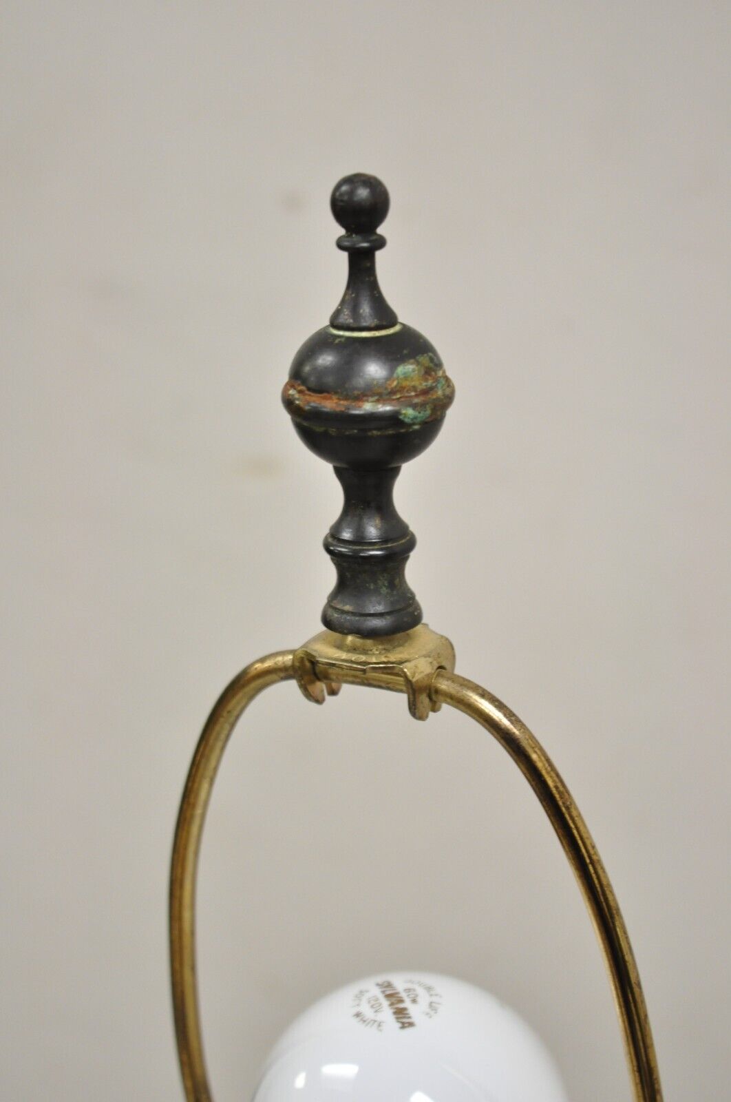 Chinoiserie Asian Verdigris Green Bronze Censor Table Lamp by Wildwood - a Pair