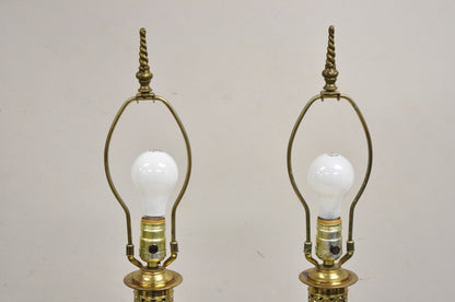 Vintage Victorian Lantern Style Shapely Bubble Glass Table Lamps - a Pair