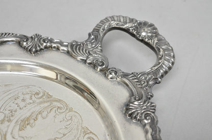 Vintage Sheffield Victorian Silver Plated Oval Platter Tray 25th Anniversary