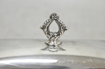 Vintage Crescent Victorian Silver Plated Covered Butter Dish w/ Glass Liner