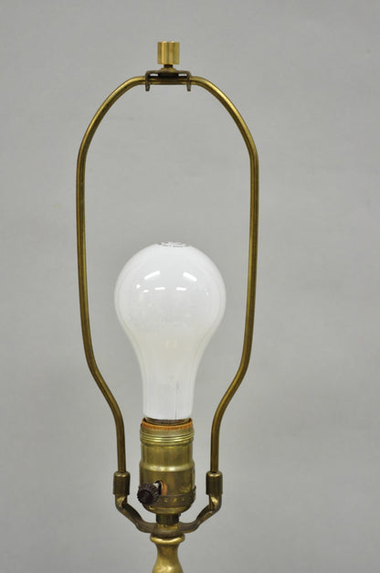 Antique Victorian Green Austrian Porcelain Hand Painted Flower French Table Lamp