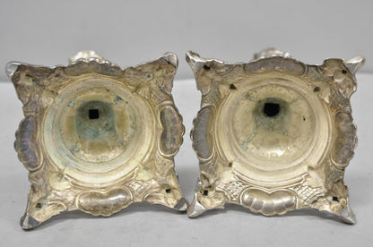 Antique Silver Plated WMF Warsaw Imperial Russia 12" Candlestick Holders - Pair