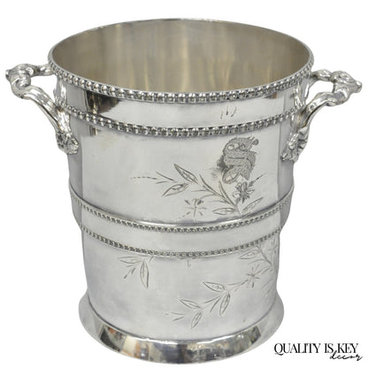 Victorian Henry Hicks Silver Plated S Monogram Champagne Chiller Wine Ice Bucket