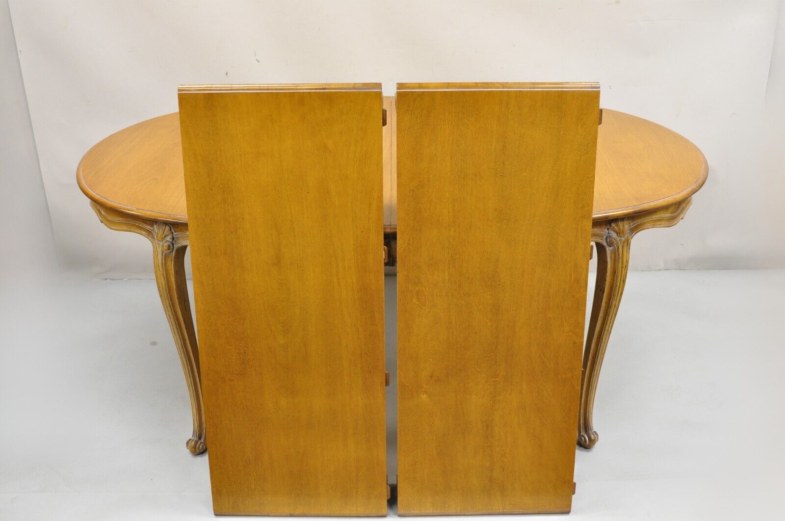 Vintage French Country Louis XV Style Carved Walnut Dining Room Set - 7 Pc Set