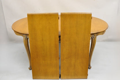 Vintage French Country Louis XV Style Carved Walnut Dining Room Set - 7 Pc Set