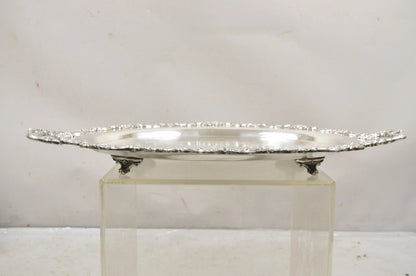 Vintage Poole 400 Lancaster Rose Silver Plated Serving Platter Bar Tray (B)