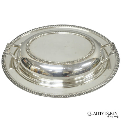 Vintage Modern Silver Mfg Co Silver Plated Twin Handle Vegetable Serving Dish