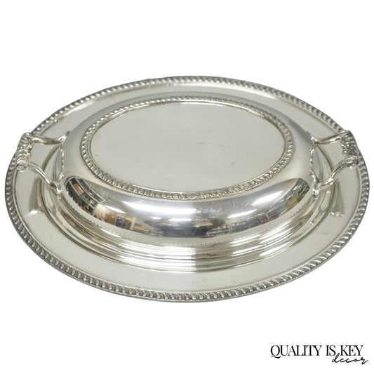 Vintage Modern Silver Mfg Co Silver Plated Twin Handle Vegetable Serving Dish