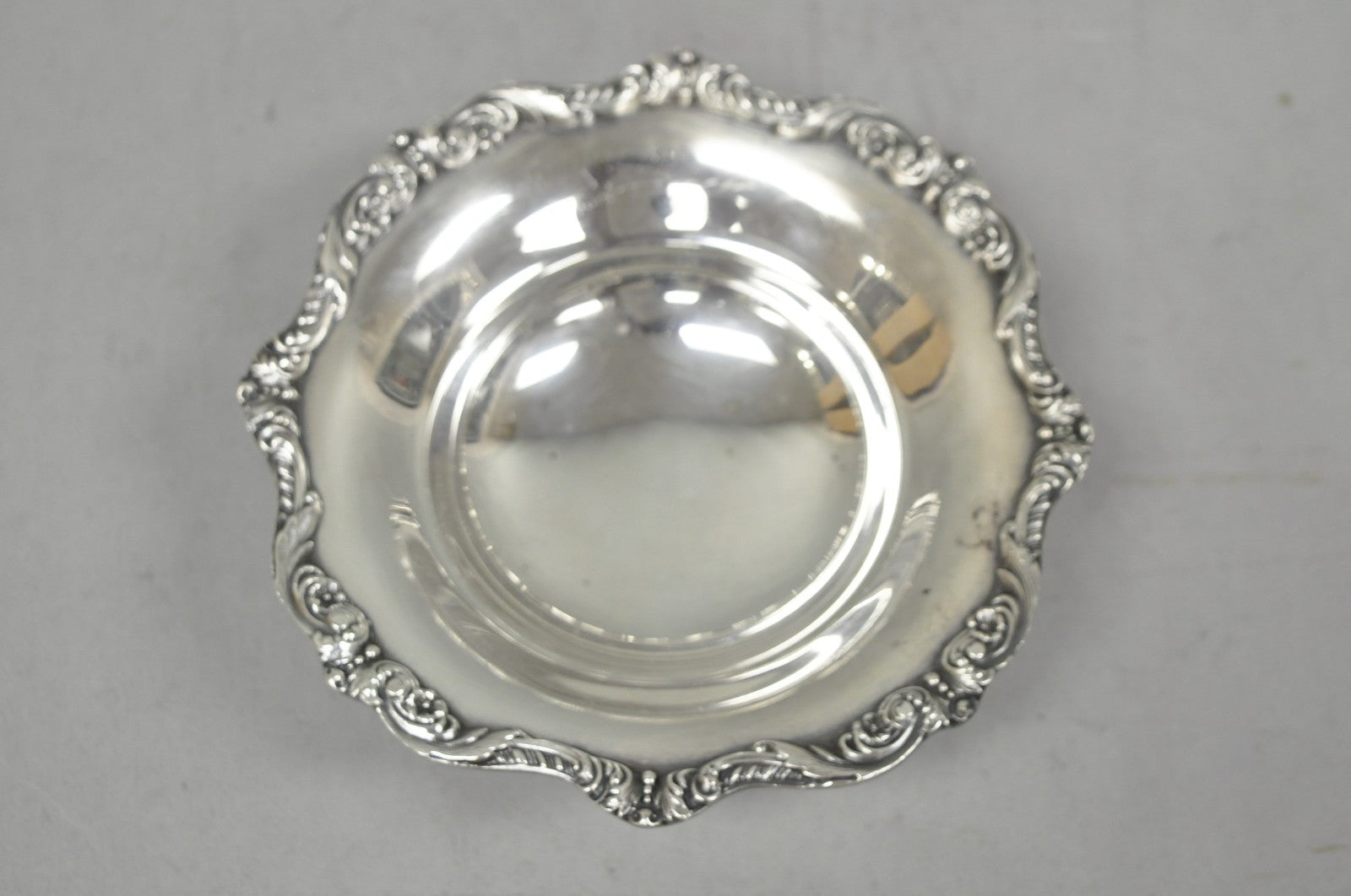 Vintage Poole "Old English" 5005 Silver Plated Small Footed Nut Dish Bowl