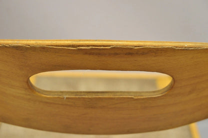 Mid Century Modern Birch Maple Bentwood Woven Rush Dining Chairs - Set of 6