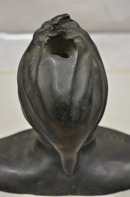 Antique Cast Bronze 9" Dante Dantes Alighieri Bust Sculpture Statue
