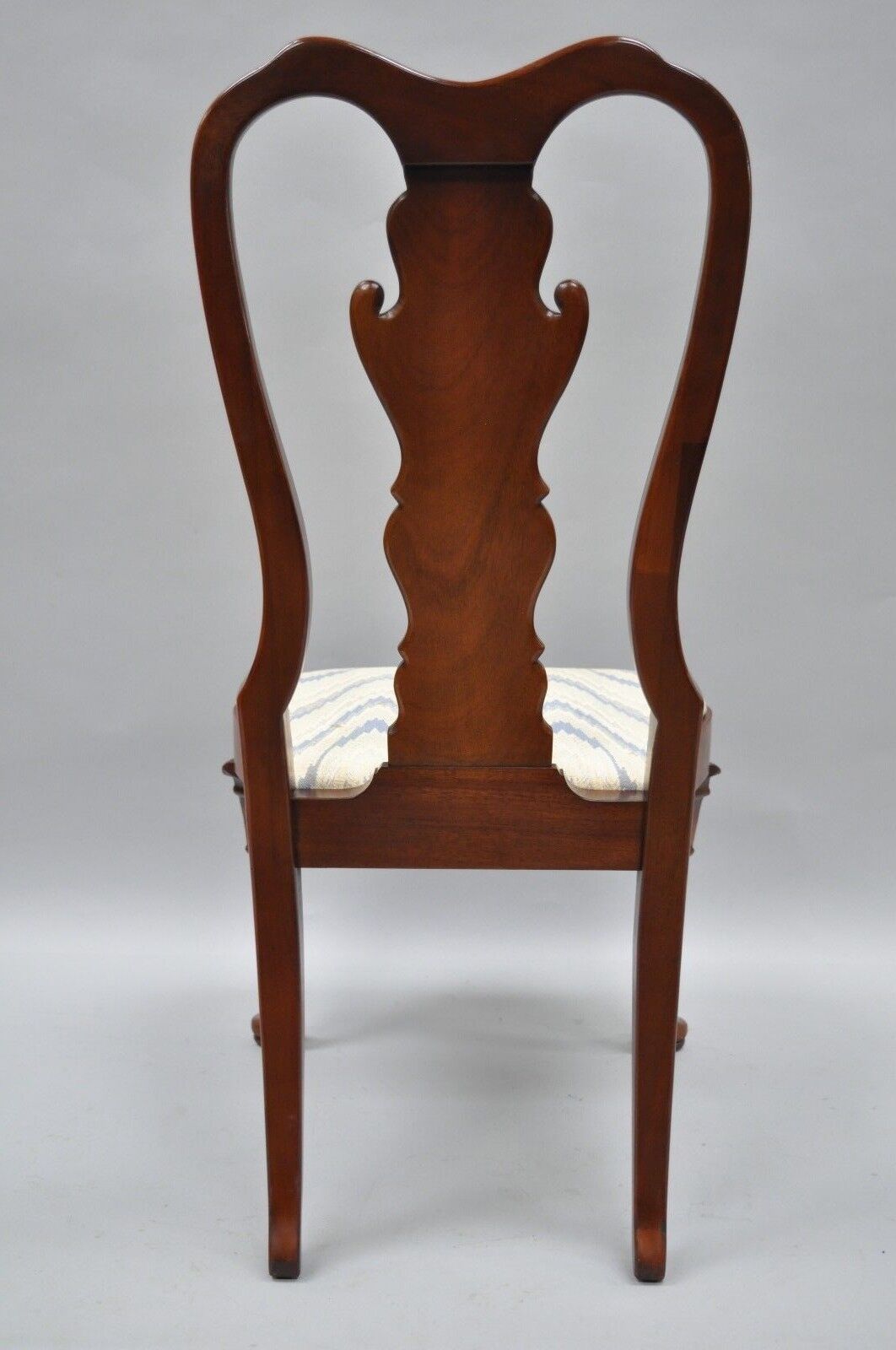 Pair of Vintage Queen Anne Style Crotch Mahogany Dining Room Side Chairs
