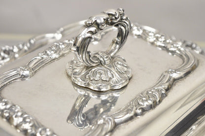 Vintage Gorham Black Starr Silver Plated Lidded Vegetable Serving Platter Dish