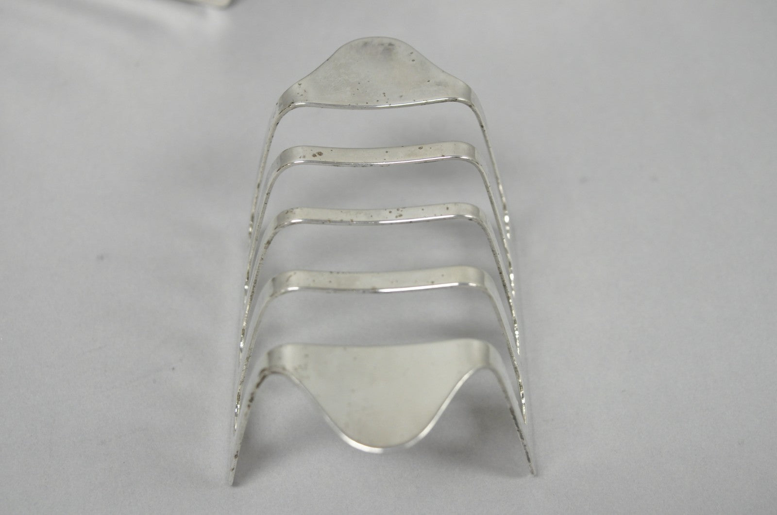 Vintage Modern Silver Plated Dinner Oil Caddy & (10) Toast Bread Racks - 12 Pcs