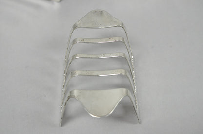 Vintage Modern Silver Plated Dinner Oil Caddy & (10) Toast Bread Racks - 12 Pcs
