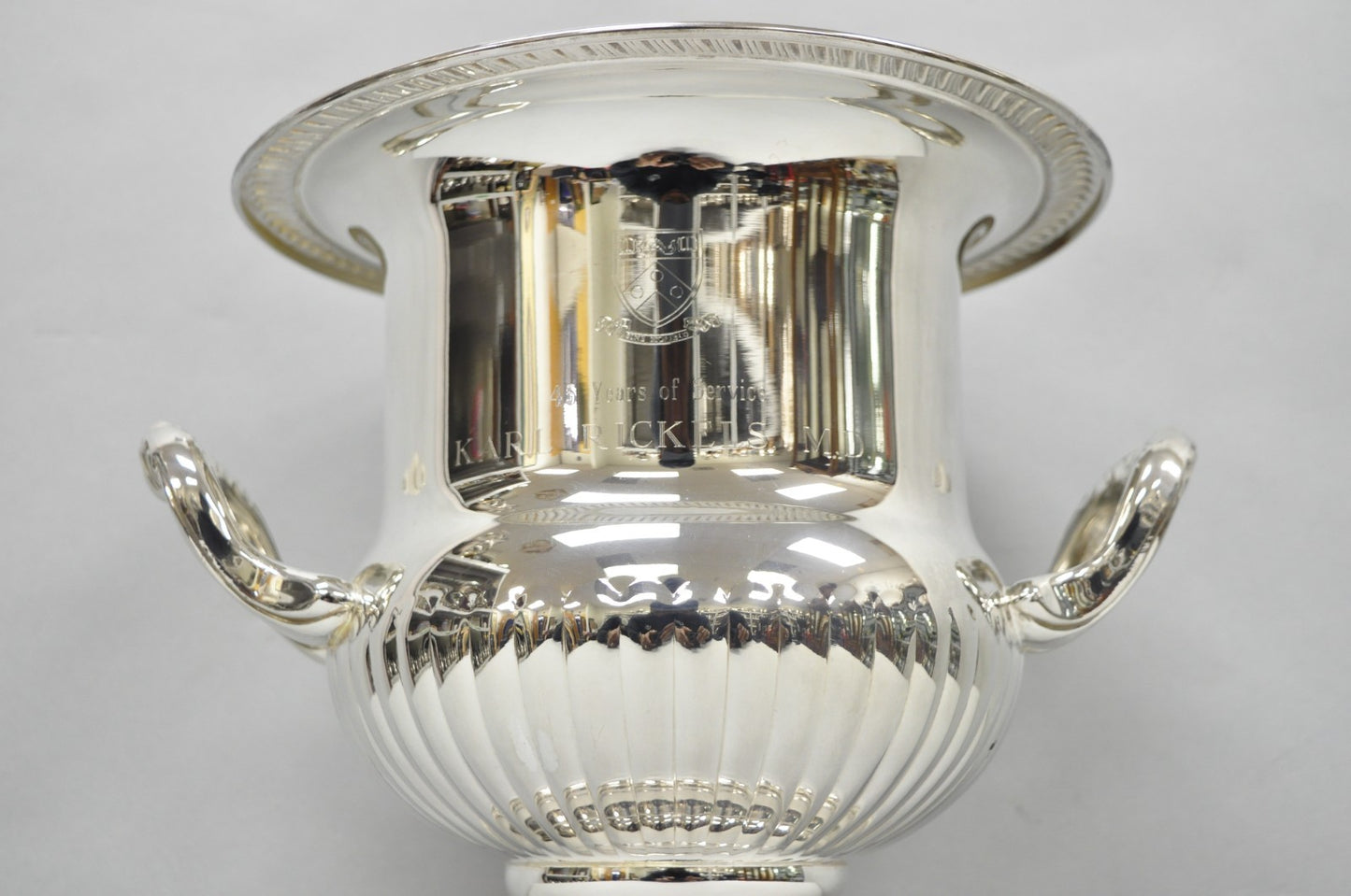 Vintage Silver Plated Trophy Cup Urn Champagne Chiller Ice Bucket Engraved
