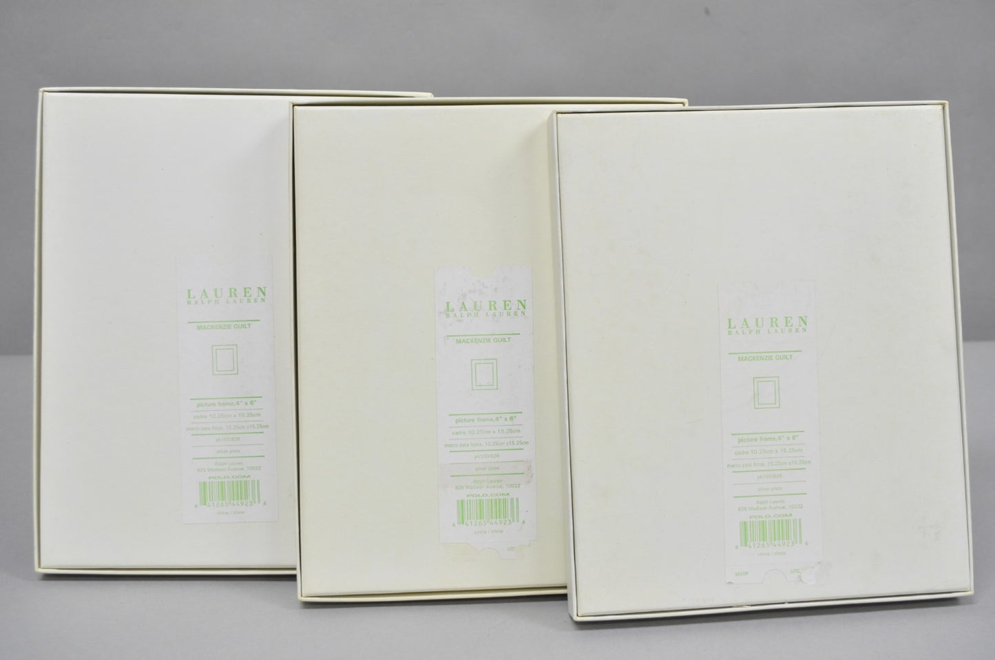 Ralph Lauren Silver Plated 4x6 Picture Frame MacKenzie Quilt Alphabet Motif NIB