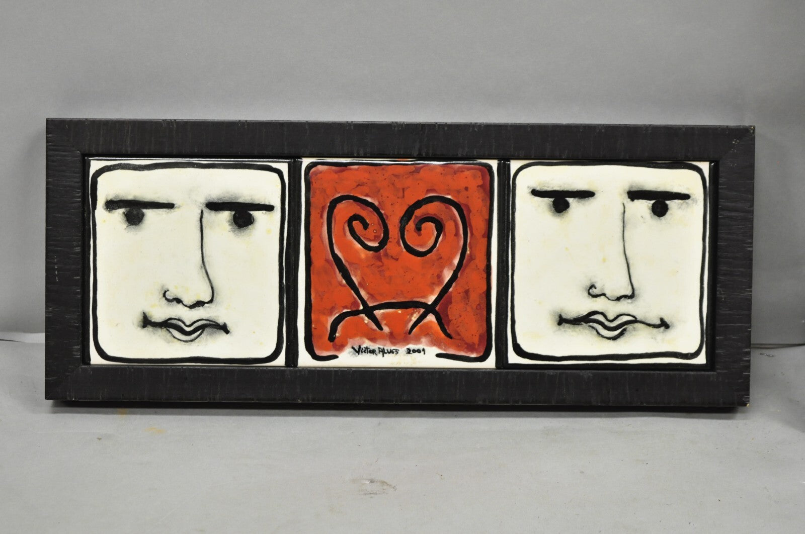 Modern Pablo Picasso Style Ceramic Tile Wall Art Set, Victor Alves 2009 - 3 Pcs