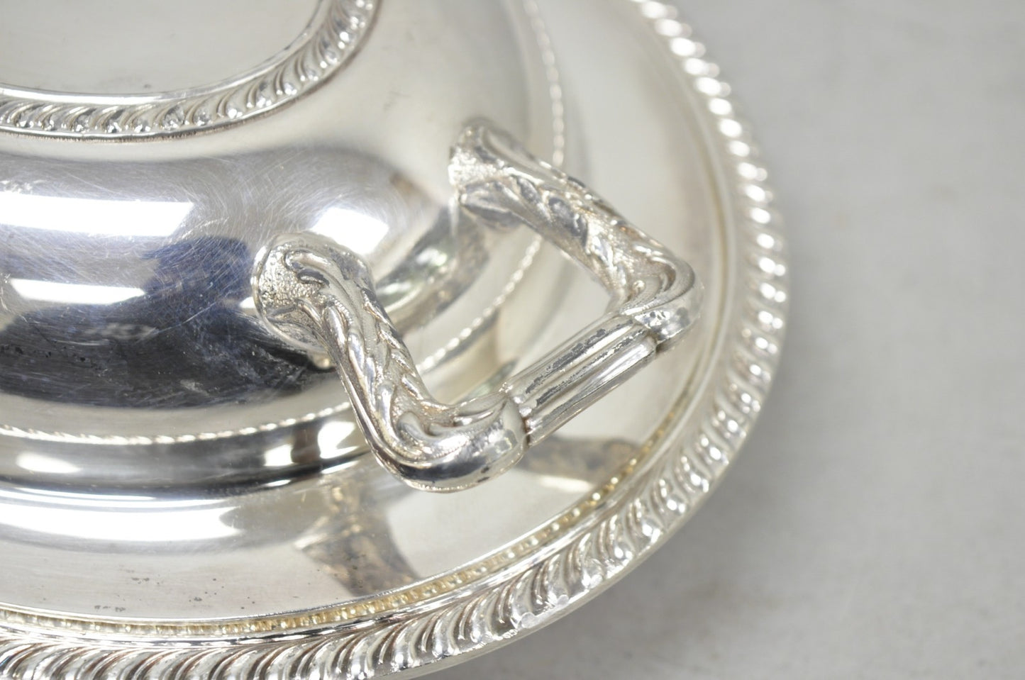 Vintage Oneida Fiesta Silver Plated Oval Covered Vegetable Serving Dish Platter
