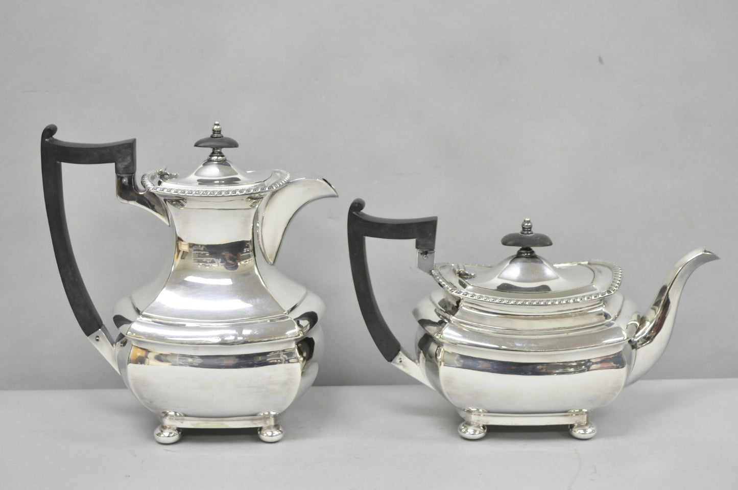 Antique Walker & Hall 53499 Art Deco Silver Plated Tea Service Set - 4 Pcs