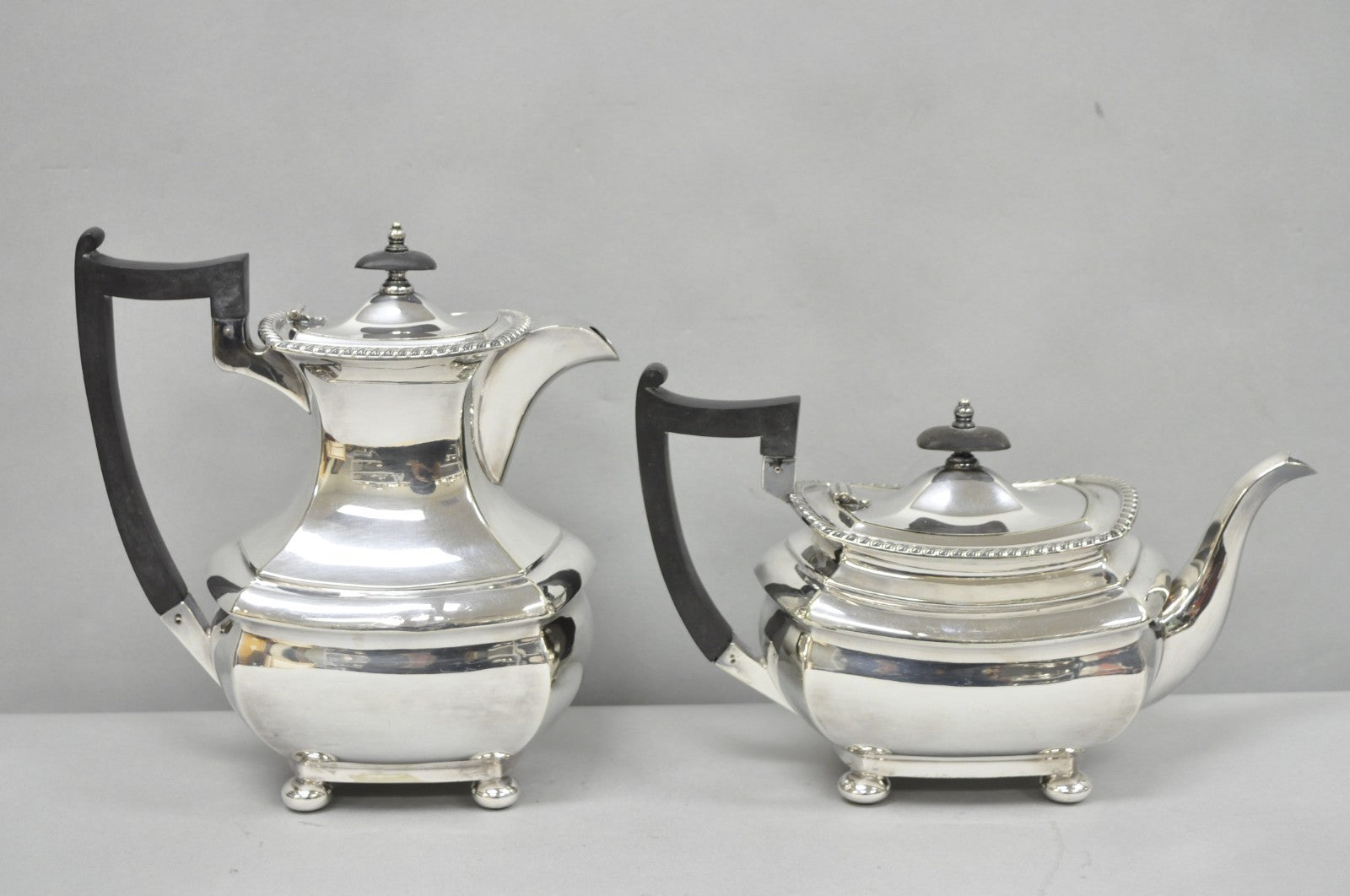 Antique Walker & Hall 53499 Art Deco Silver Plated Tea Service Set - 4 Pcs