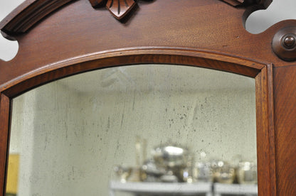 Antique Eastlake Victorian Carved Walnut Marble Top Washstand Dresser w/ Mirror