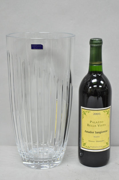 Marquis by Waterford 12" Tall Etched Round Lead Crystal Glass Flower Vase