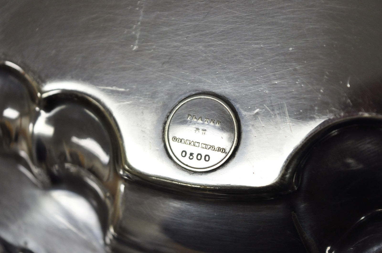 Antique Gorham English Victorian Silver Plated Scalloped Serving Platter Tray