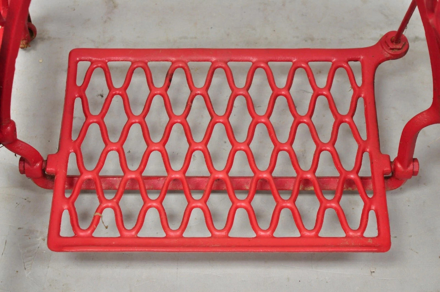 Antique Singer Cast Iron Red Treadle Sewing Machine Table Base