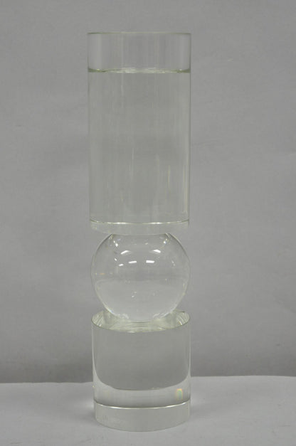 Modern Lee Broom Fulcrum Art Glass 12" Transparent Candlestick
