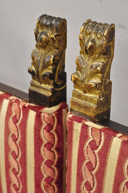 Antique Small Jacobean Style Turn Carved Walnut Accent Side Chairs - a Pair