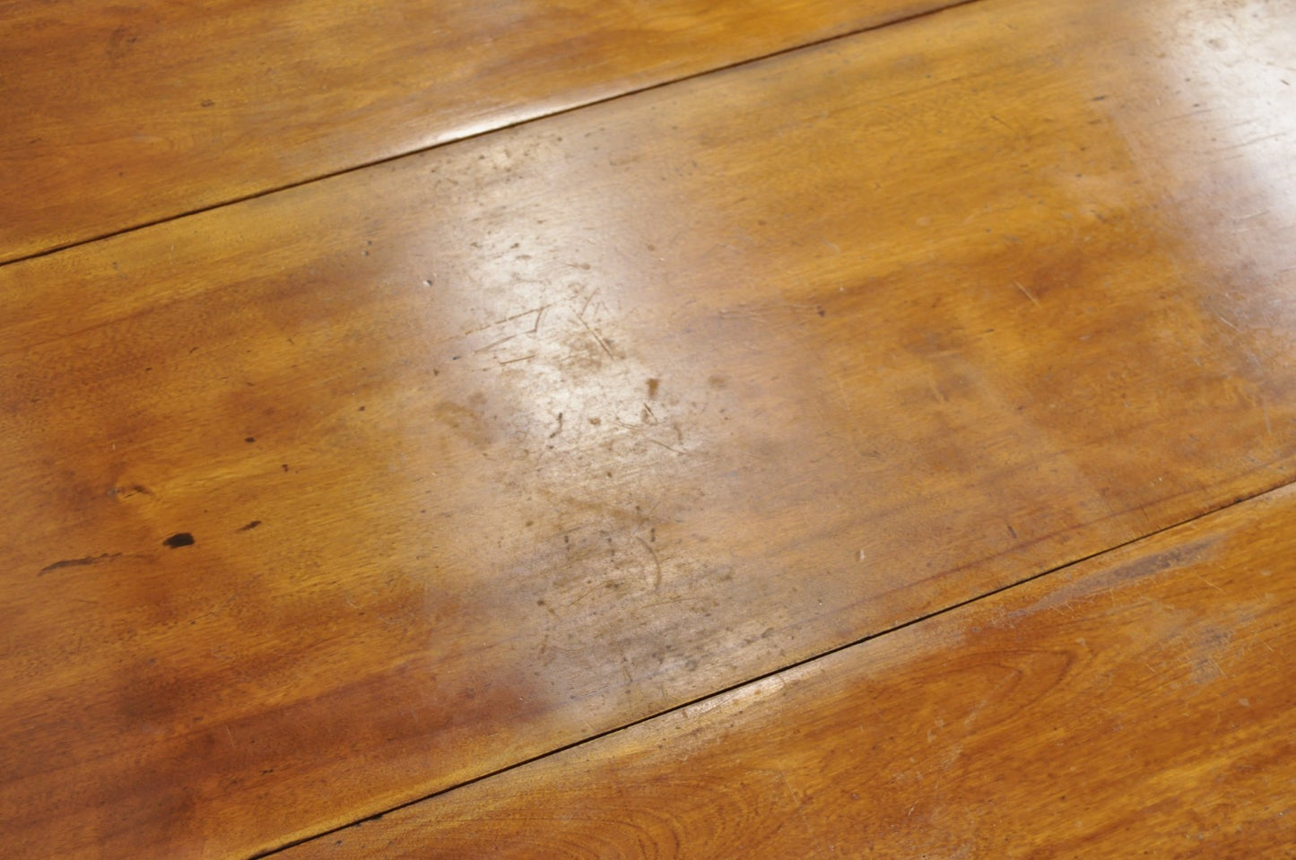 Antique French Country Farmhouse Cherry Wood Drop Leaf Extension Dining Table