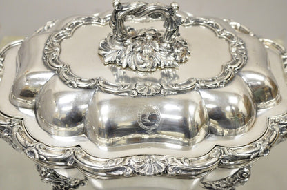 Georgian English Sheffield Ornate Scalloped Lidded Serving Dish Food Warmer
