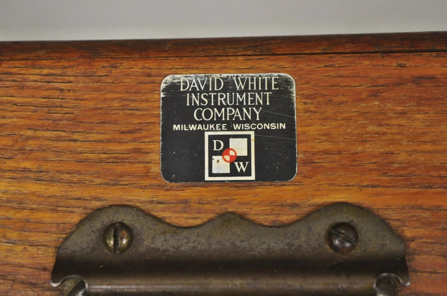 Vintage David White Instrument Surveying Equipment Plane Utility Level Oak Case