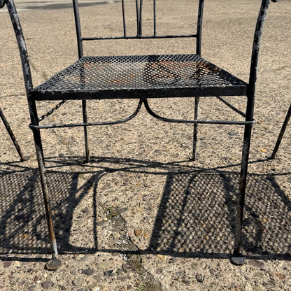 Salterini Style Wrought Iron Garden Patio Dining Set by Florentine Craft Studio