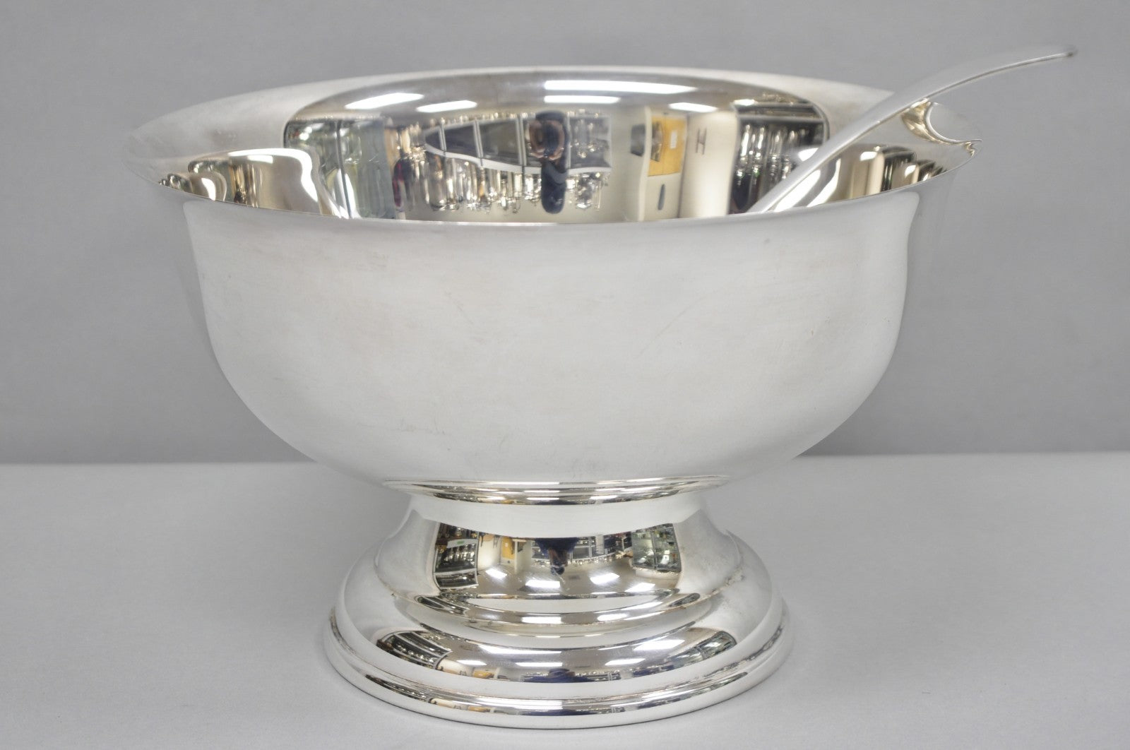 Vintage Sheridan Mid Century Modern Silver Plated Punch Bowl Set w/ 10 Cups