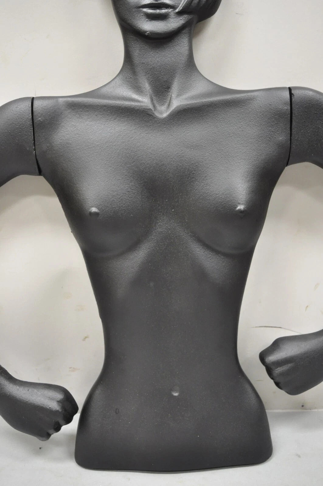 Vintage Art Deco Style Male & Female Couple Red & Black Torso Art Mannequins