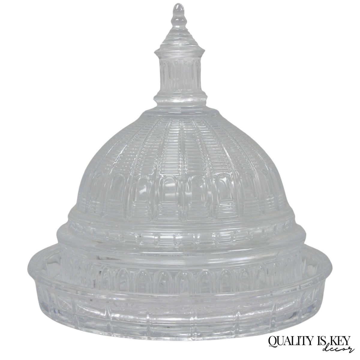 Shannon Design of Ireland Round Clear Cut Crystal Capitol Dome Cake Plate Stand