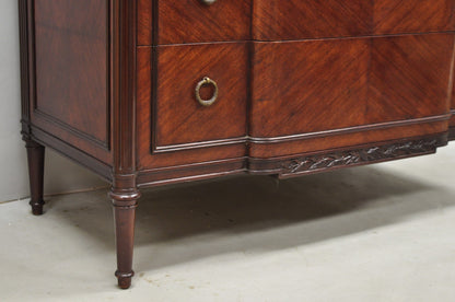 Antique French Louis XVI Maison Jansen Style Mahogany Marble Top Dresser Commode