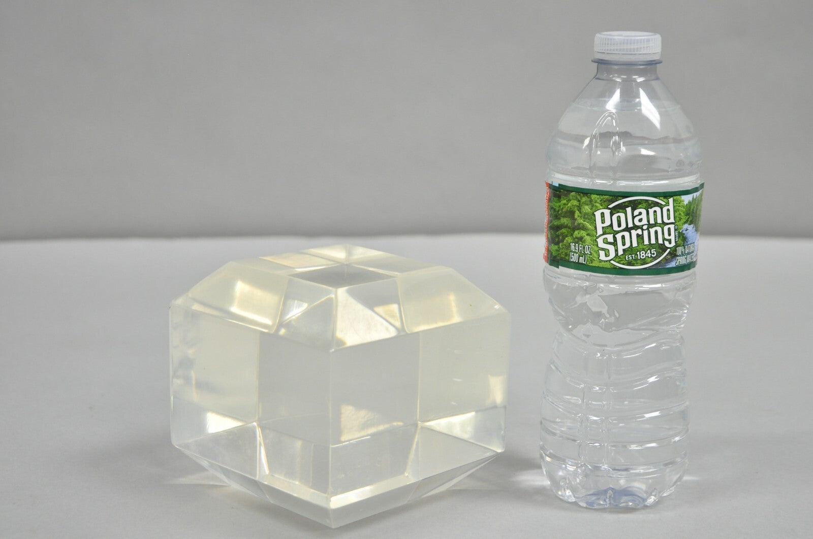 Vintage Mid Century Modern Thick Clear Lucite Sculptural Desk Paperweight